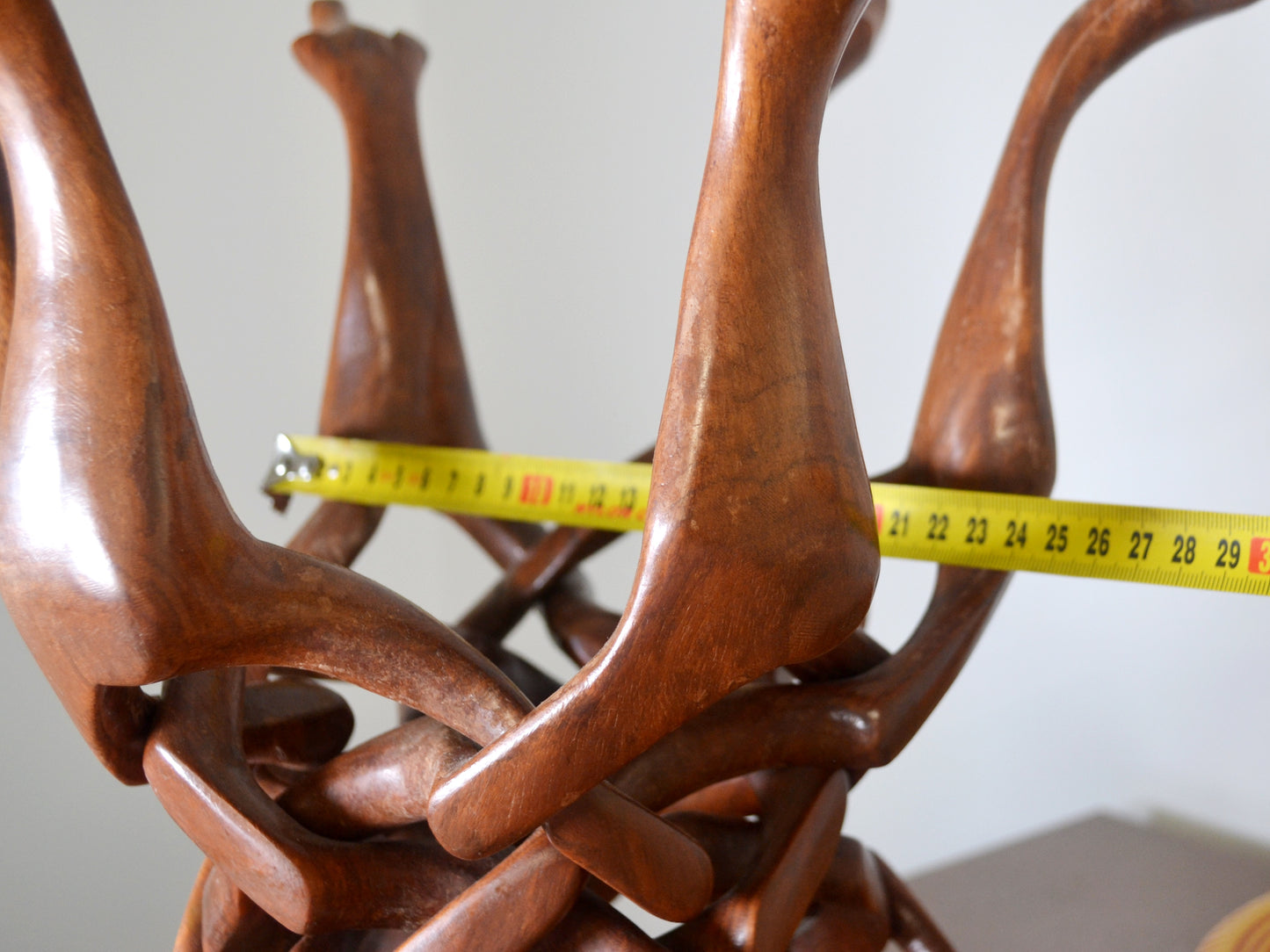Hand-Carved Hardwood Dog Figures Stand & Moroccan Bowl — circa 1960s