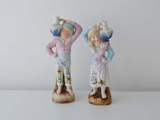 Bohemian Porcelain Figures — Water Carrier Pair, Elbogen circa 1880s