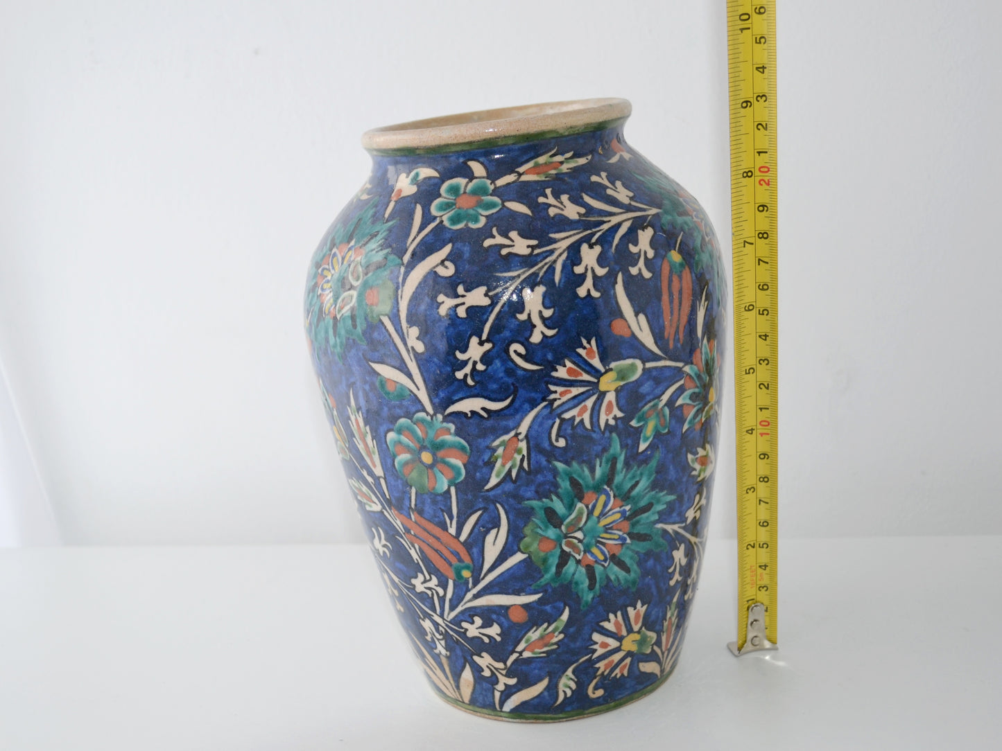 Armenian Palestinian Pottery Vase — Iznik Floral, Jerusalem circa 1930s