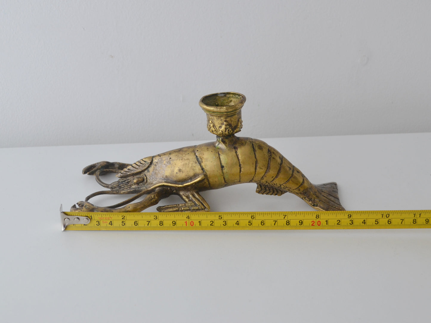 Brass Lobster Candlestick — Hollywood Regency Figural, circa 1960s