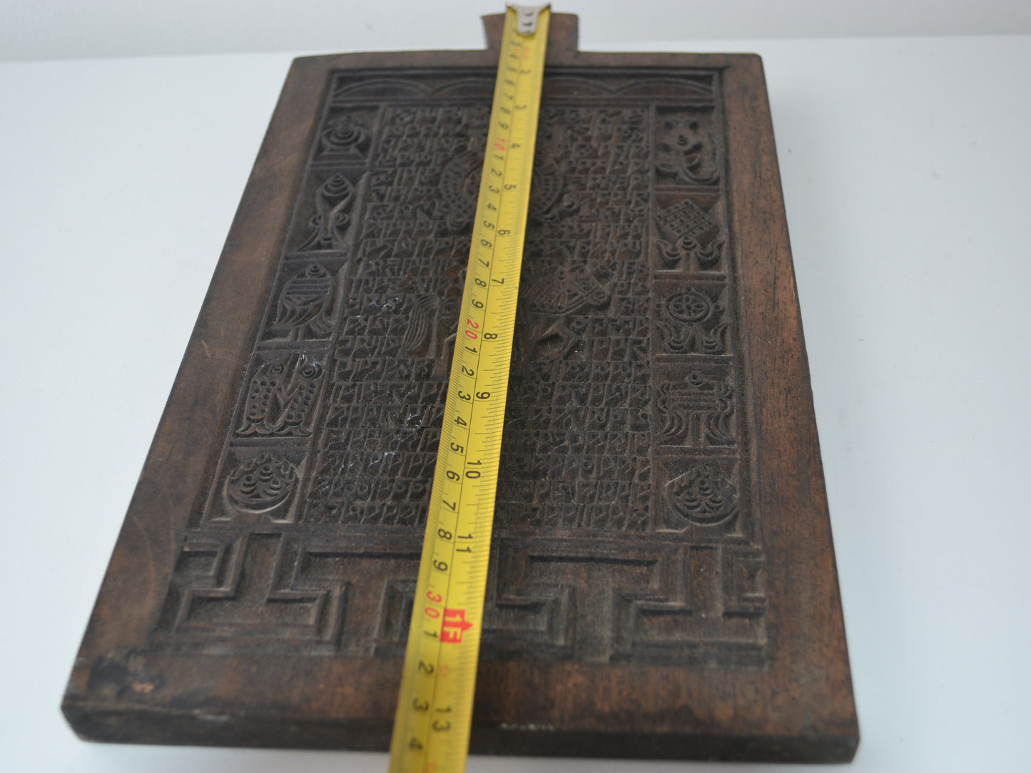Tibetan Buddhist Woodblock — Uchen Script, Ashtamangala, circa 19th C
