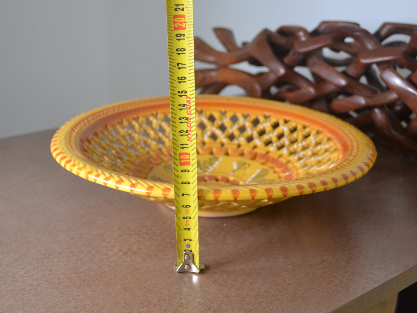 Hand-Carved Hardwood Dog Figures Stand & Moroccan Bowl — circa 1960s