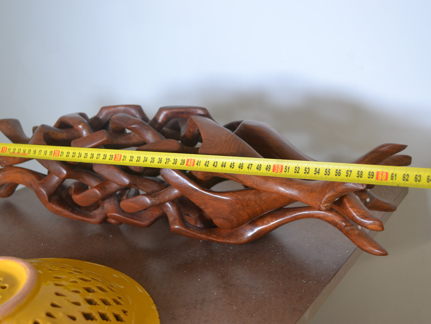 Hand-Carved Hardwood Dog Figures Stand & Moroccan Bowl — circa 1960s
