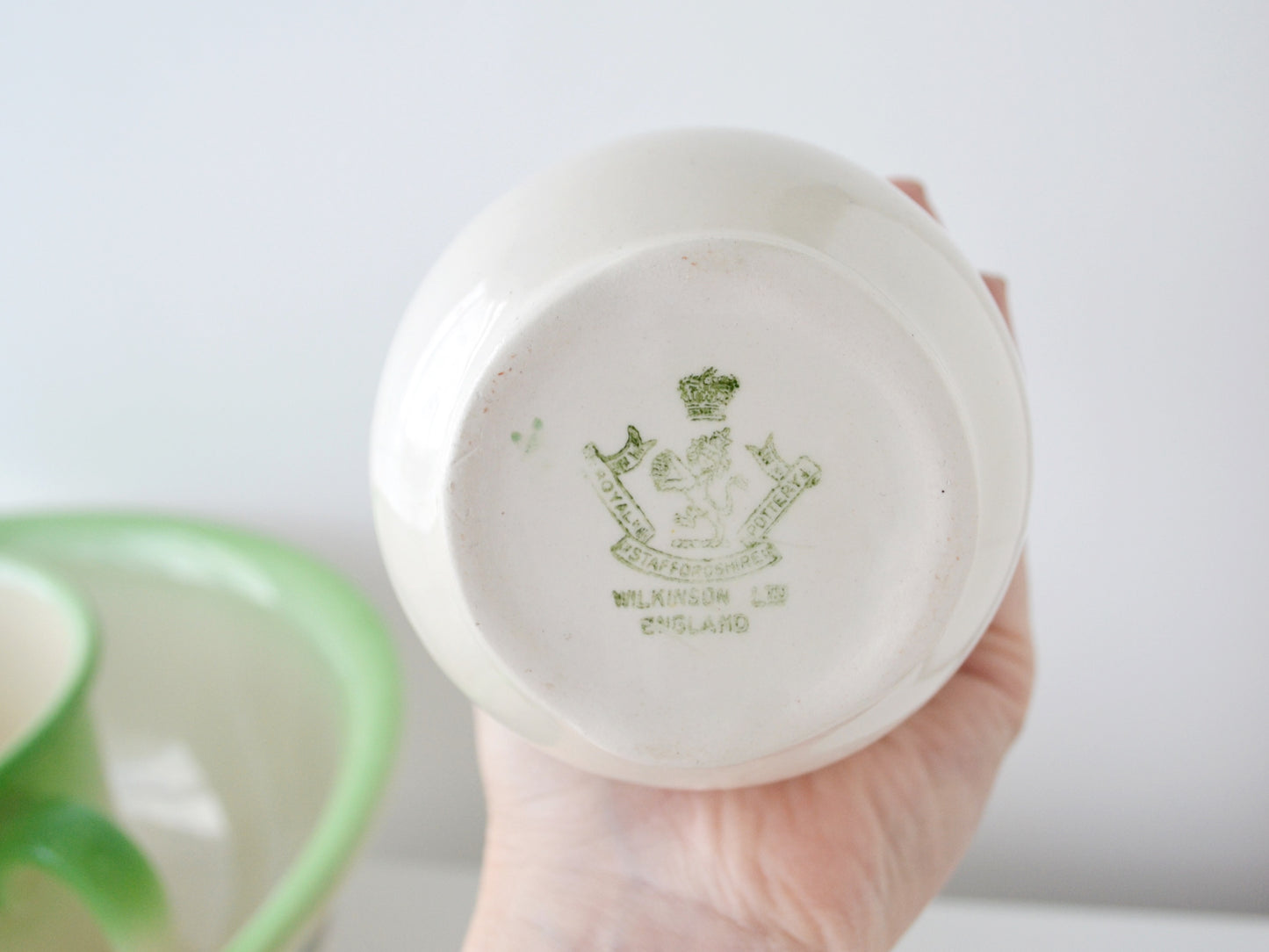 Antique Edwardian Washstand Set — A.J. Wilkinson Ltd Royal Staffordshire Pottery, England circa 1900 — Green Cottage Transferware