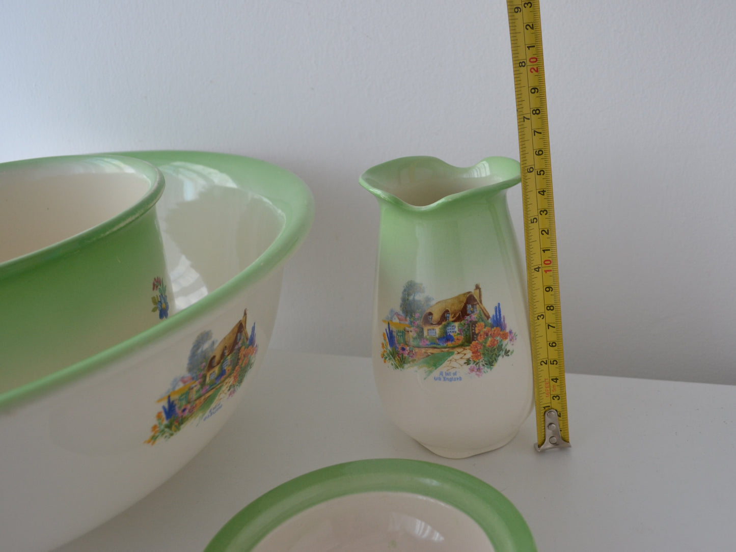 Antique Edwardian Washstand Set — A.J. Wilkinson Ltd Royal Staffordshire Pottery, England circa 1900 — Green Cottage Transferware