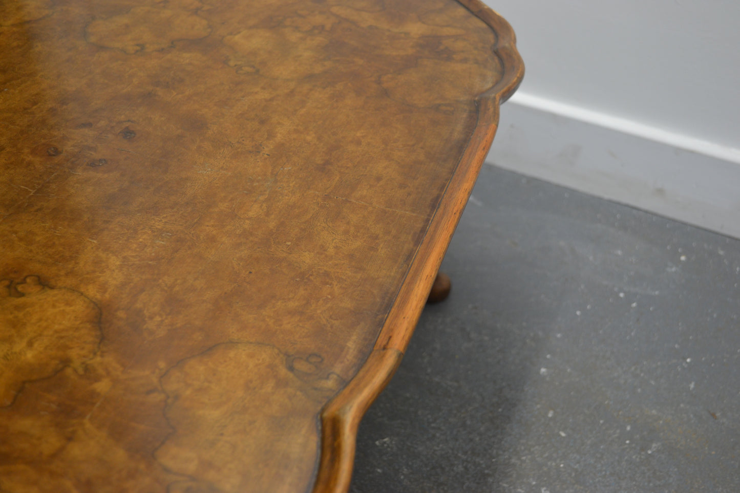 Burr Walnut Queen Anne Coffee Table — Bevan Funnell Reprodux, circa 1970s
