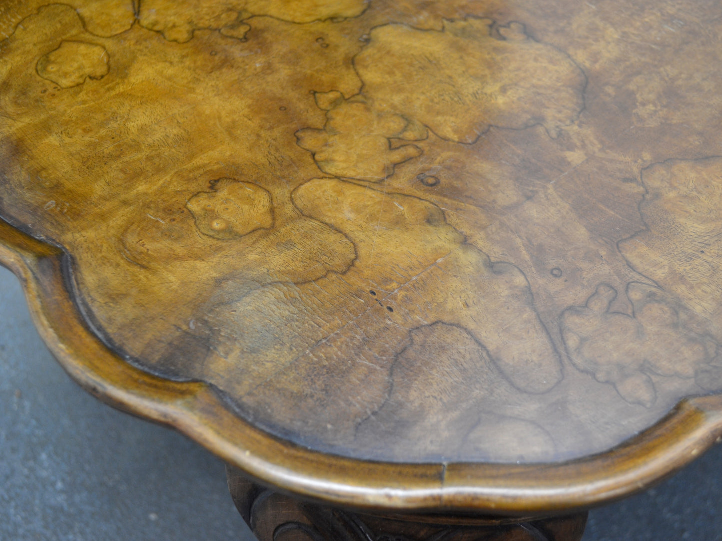 Burr Walnut Queen Anne Coffee Table — Bevan Funnell Reprodux, circa 1970s