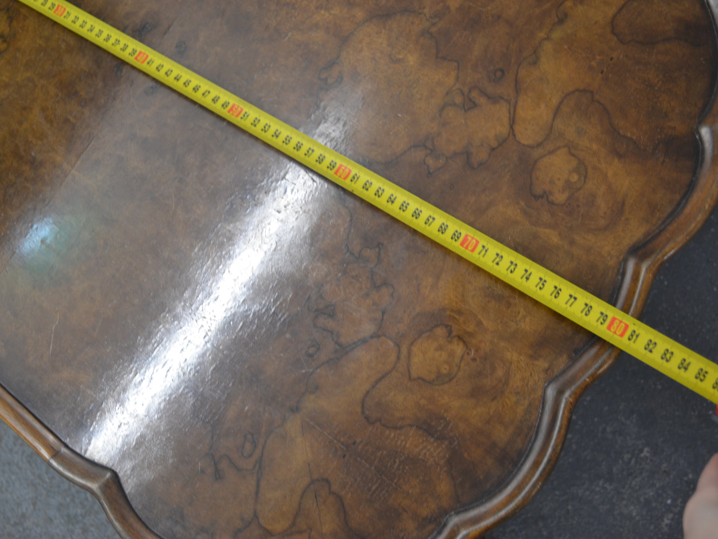 Burr Walnut Queen Anne Coffee Table — Bevan Funnell Reprodux, circa 1970s