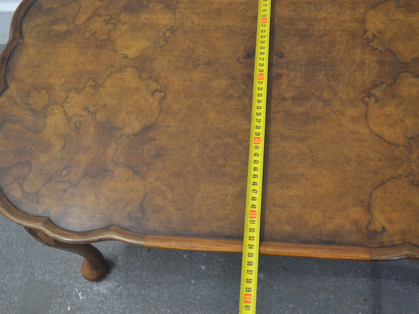 Burr Walnut Queen Anne Coffee Table — Bevan Funnell Reprodux, circa 1970s