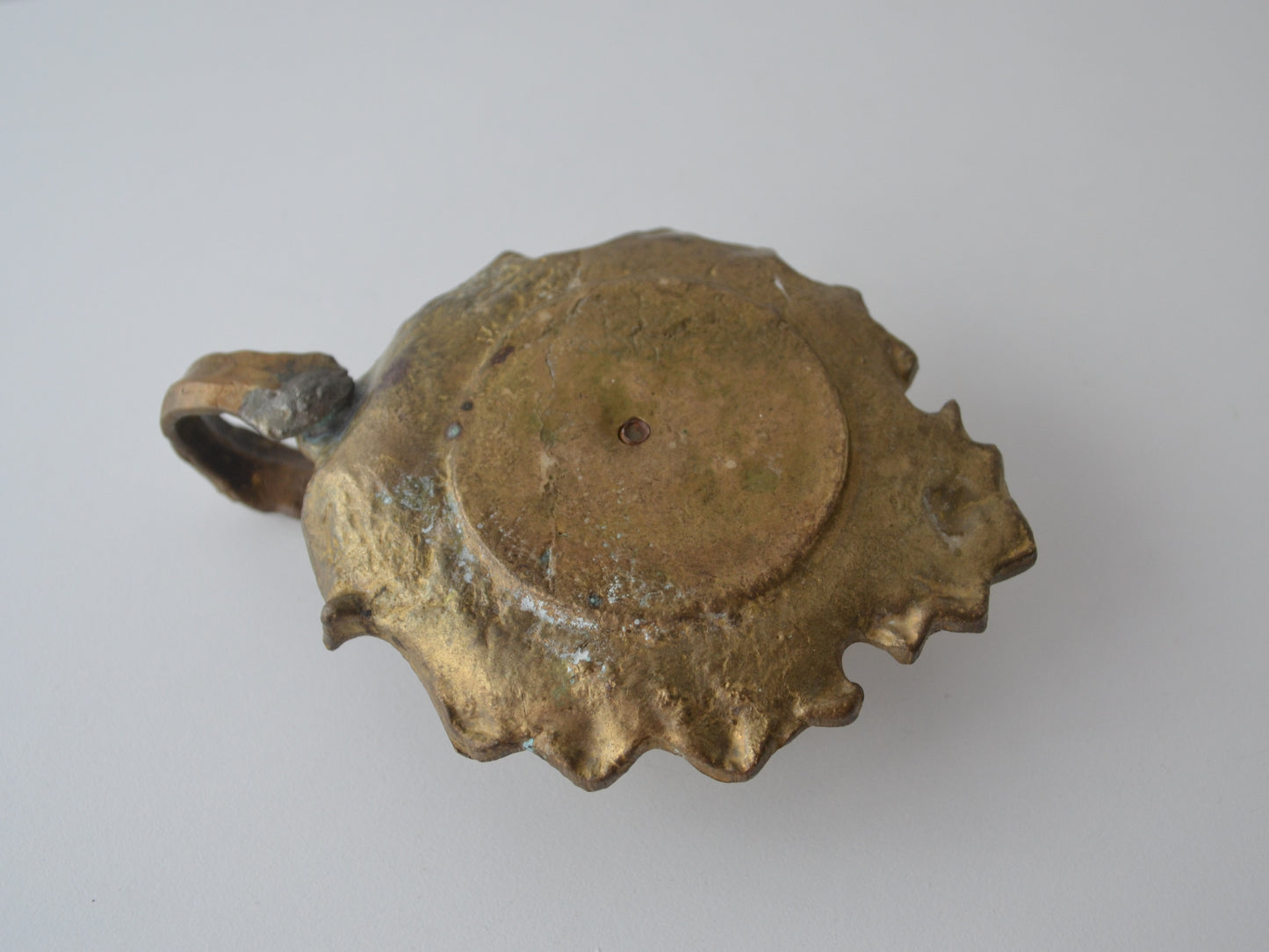 Cast Brass & Bronze Chamberstick, Art Nouveau — Foliate Relief, European circa 1900