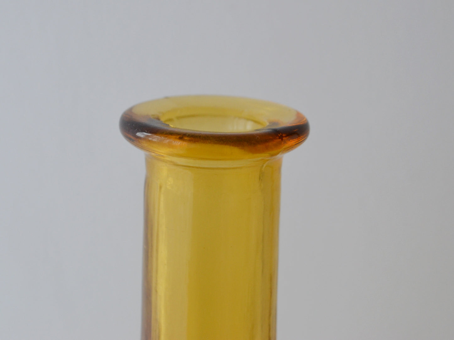 Amber Empoli Glass Genie Bottle Decanter — Tall Faceted Form, Italy circa 1960s