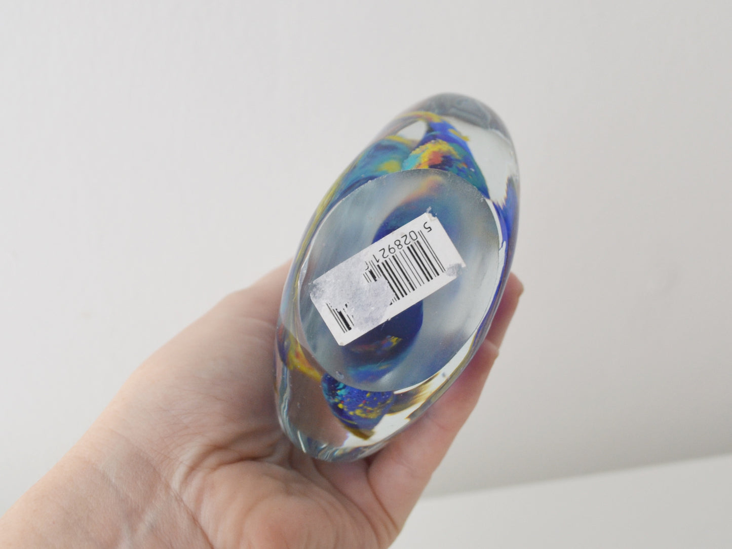 Murano Style Art Glass Aquarium Block — Hand Blown Fish & Coral Sculpture, Italy circa 1960s-80s