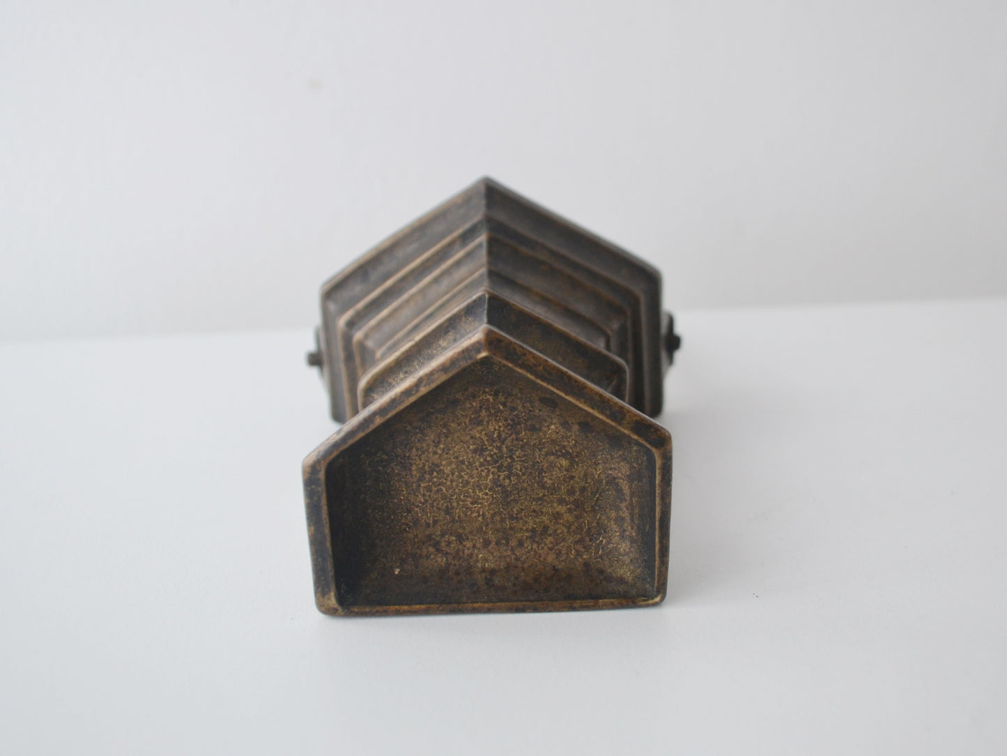 Cast Bronze Gothic Holy Water Stoup — Trefoil Handle, Wall-Mounted, European circa 1900