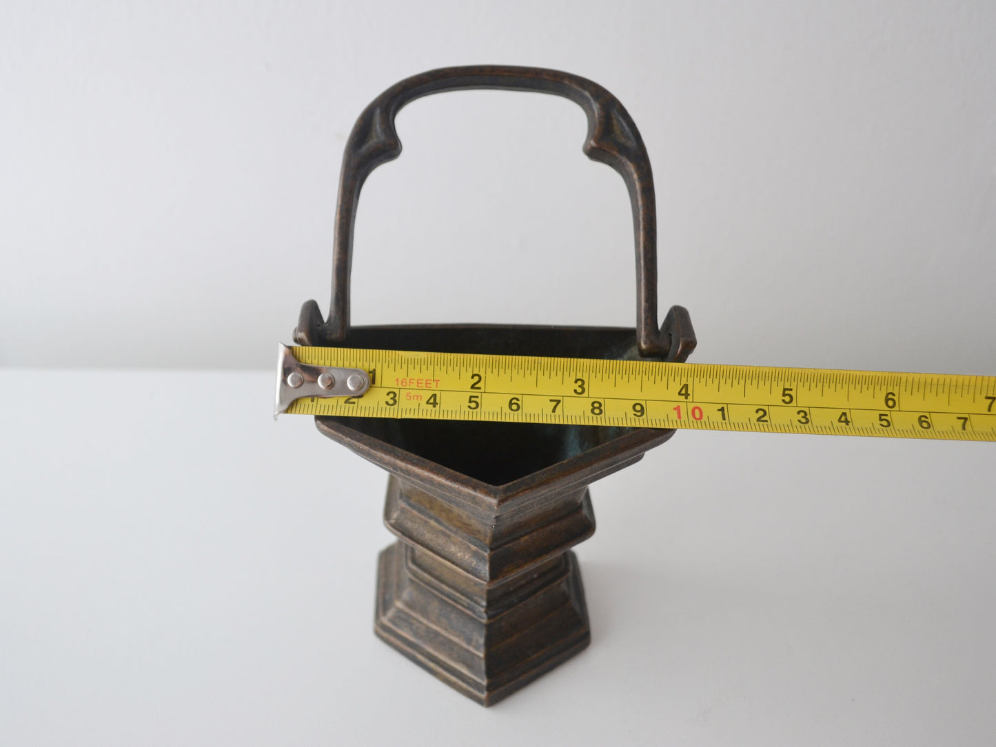 Cast Bronze Gothic Holy Water Stoup — Trefoil Handle, Wall-Mounted, European circa 1900