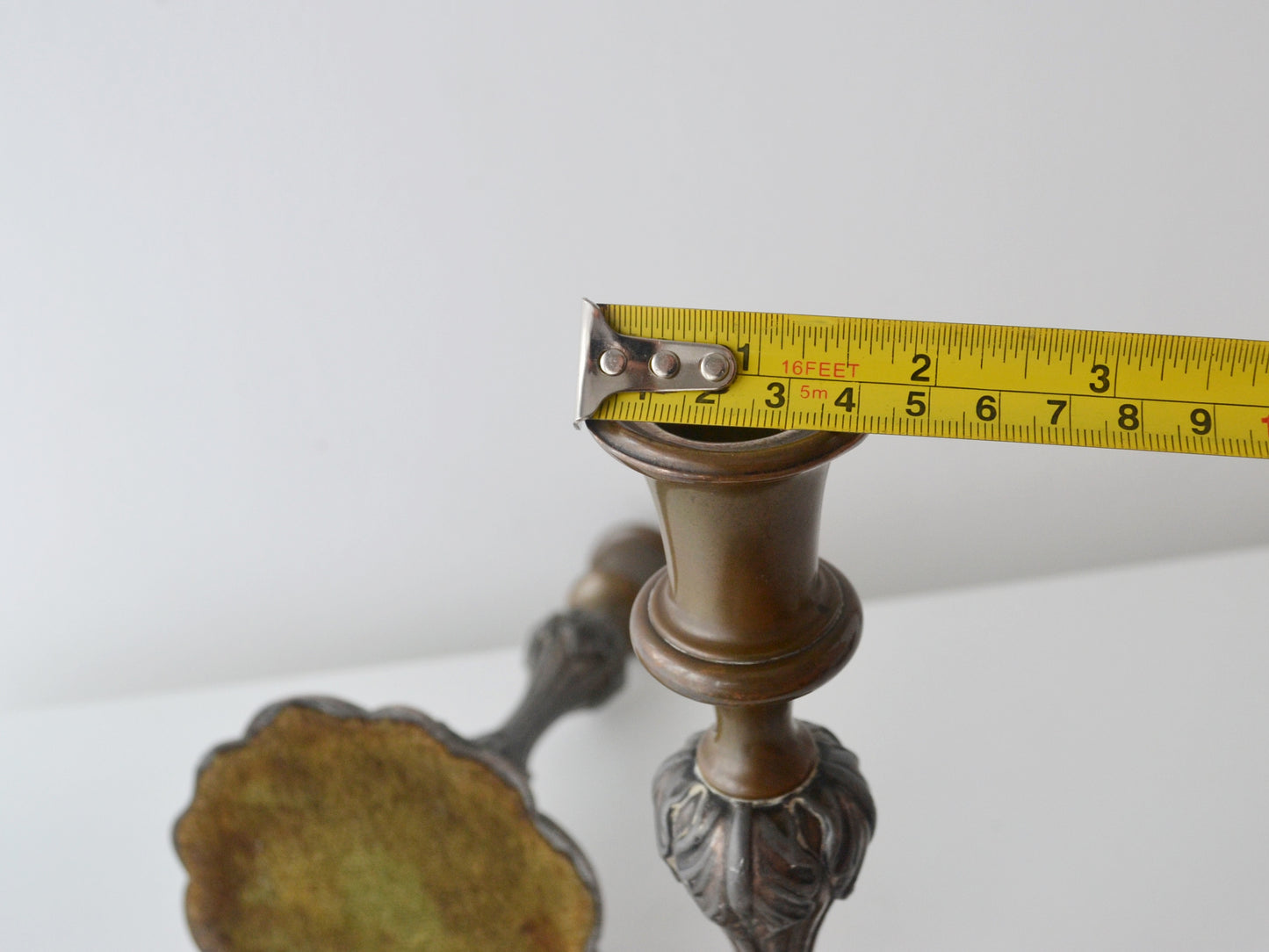 Pair Victorian Silver Mounted Candlesticks — Acanthus Relief, Copper Base, Maker's Mark CB, England circa 1890