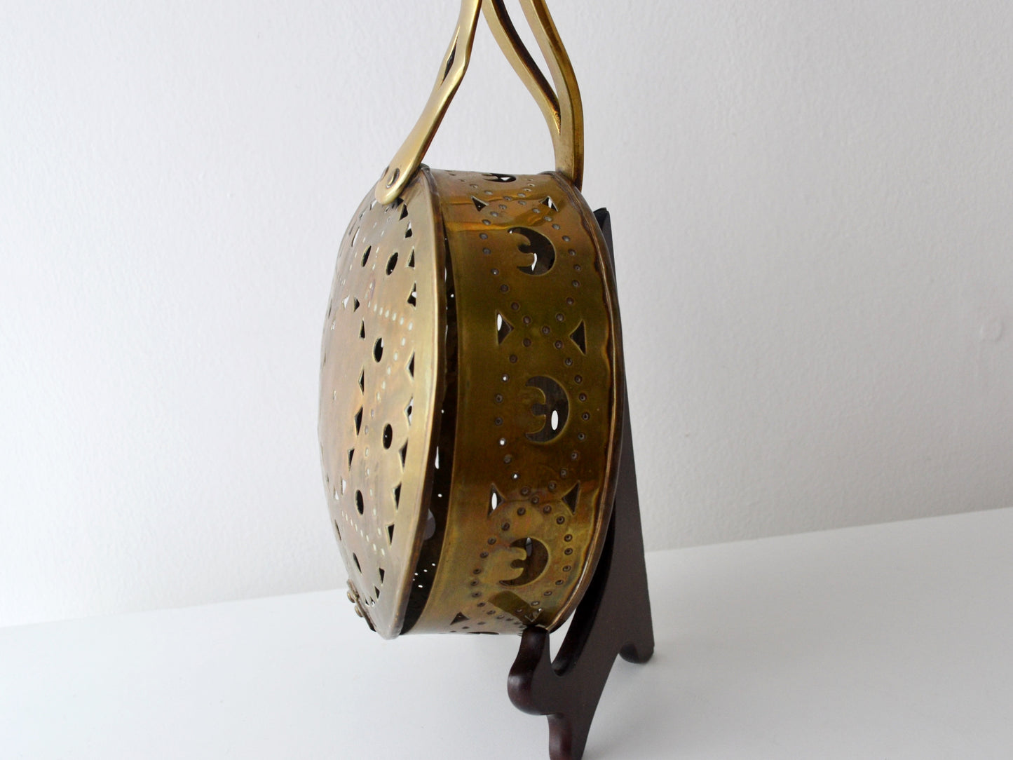 Brass Chestnut Roaster — Pierced Star Disc, England circa 1900s