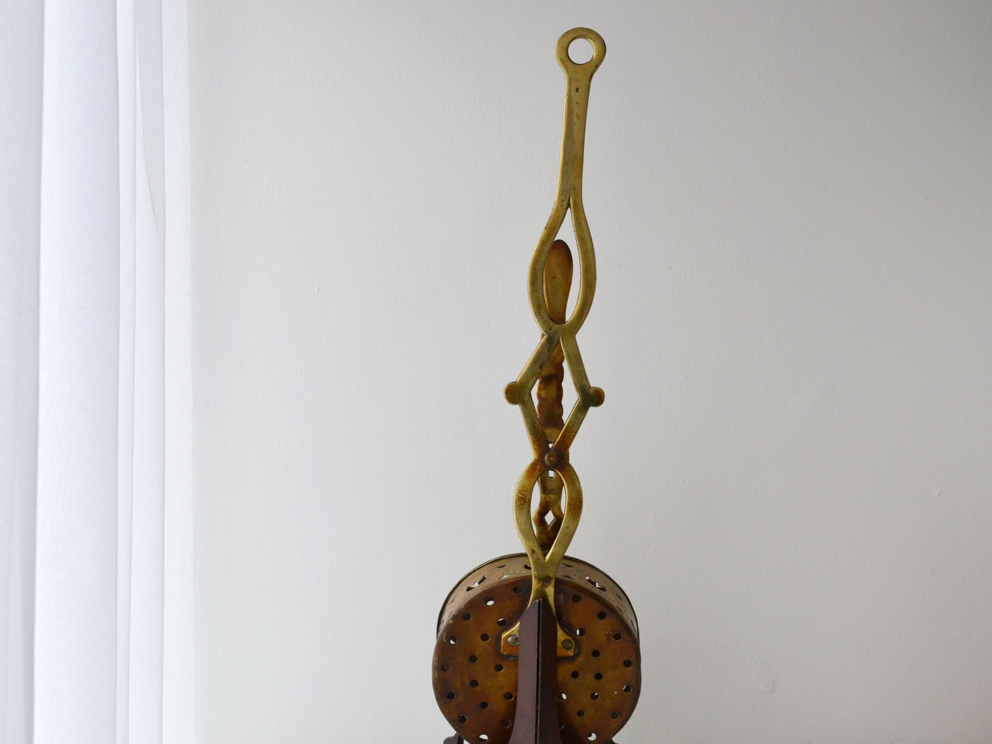 Brass Chestnut Roaster — Pierced Star Disc, England circa 1900s