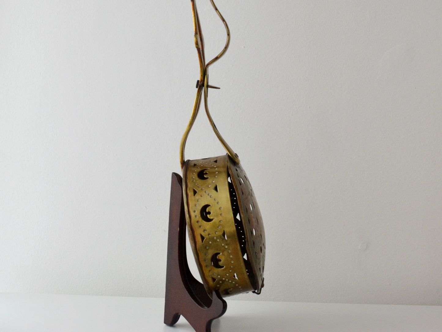 Brass Chestnut Roaster — Pierced Star Disc, England circa 1900s