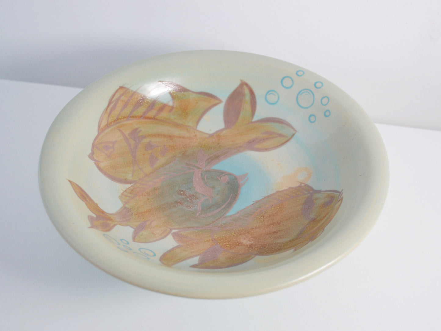 Gray's Pottery Hand-Painted Fish Charger — Satin Glaze, Hanley 1932