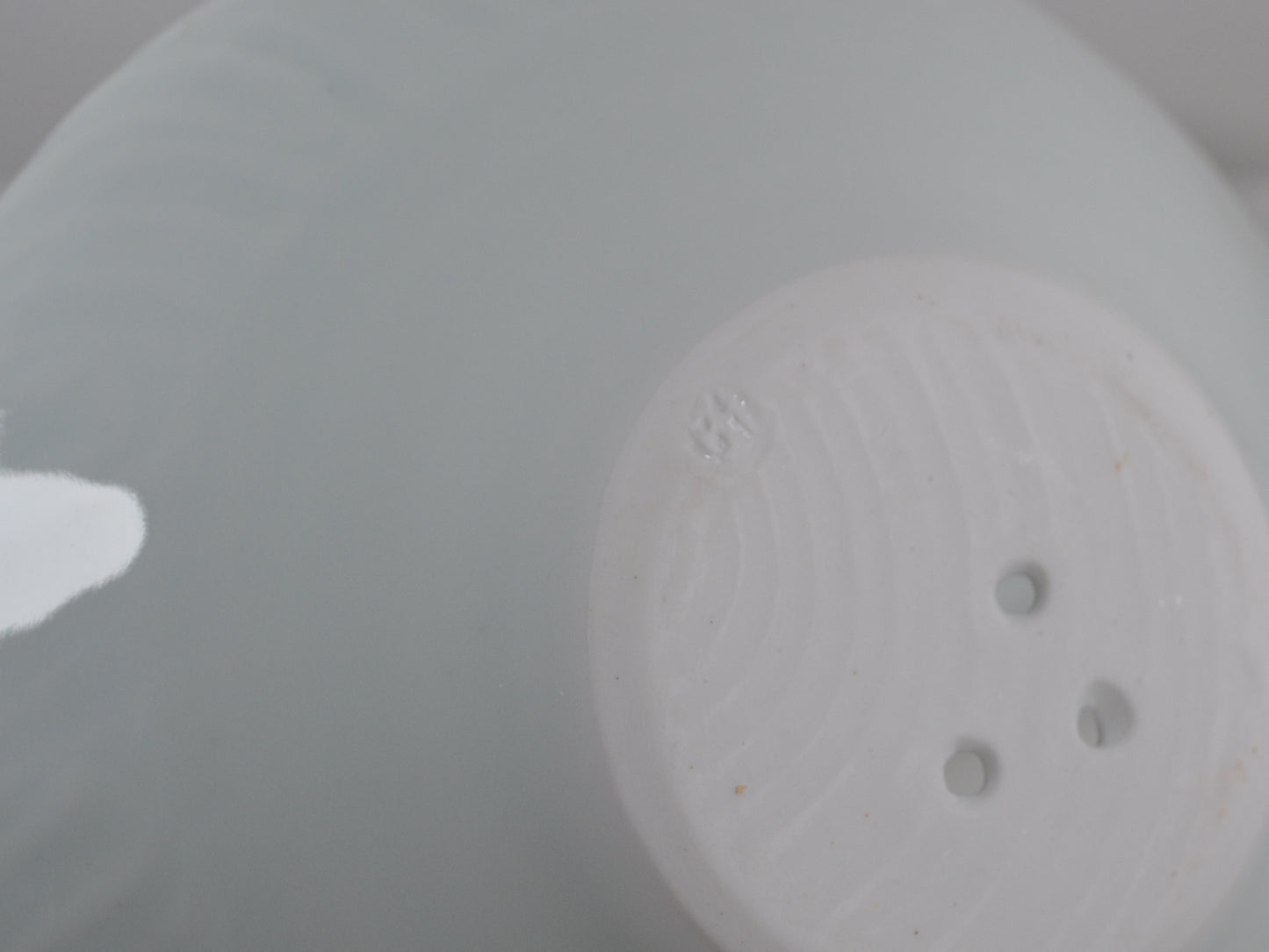 Joanna Howells Porcelain Berry Bowl & Plate — Celadon Glaze, Signed, Wales circa 2000s