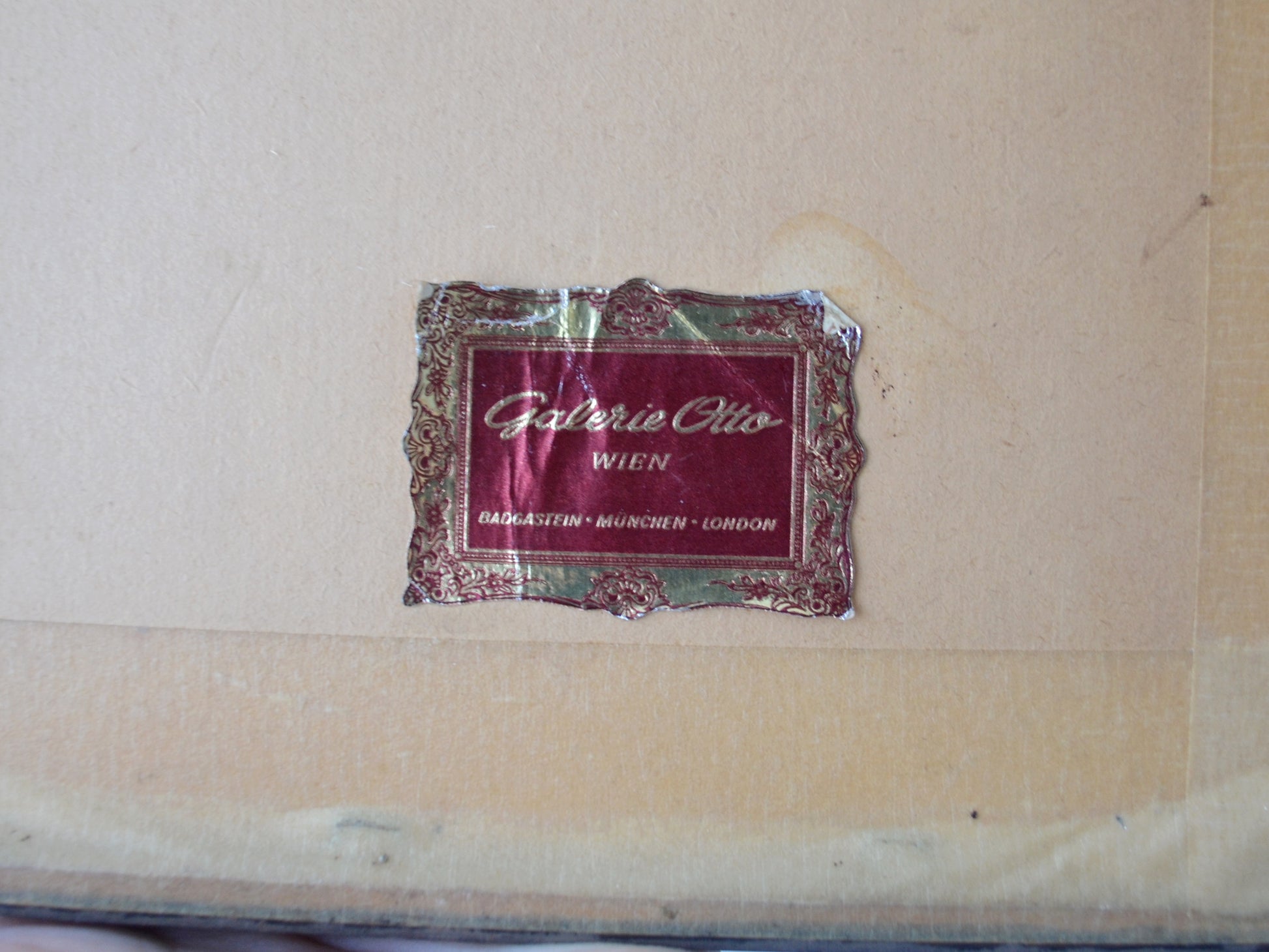 Galerie Otto Wien provenance label on reverse, Robert Kasimir etching, Vienna circa 1920s–30s.