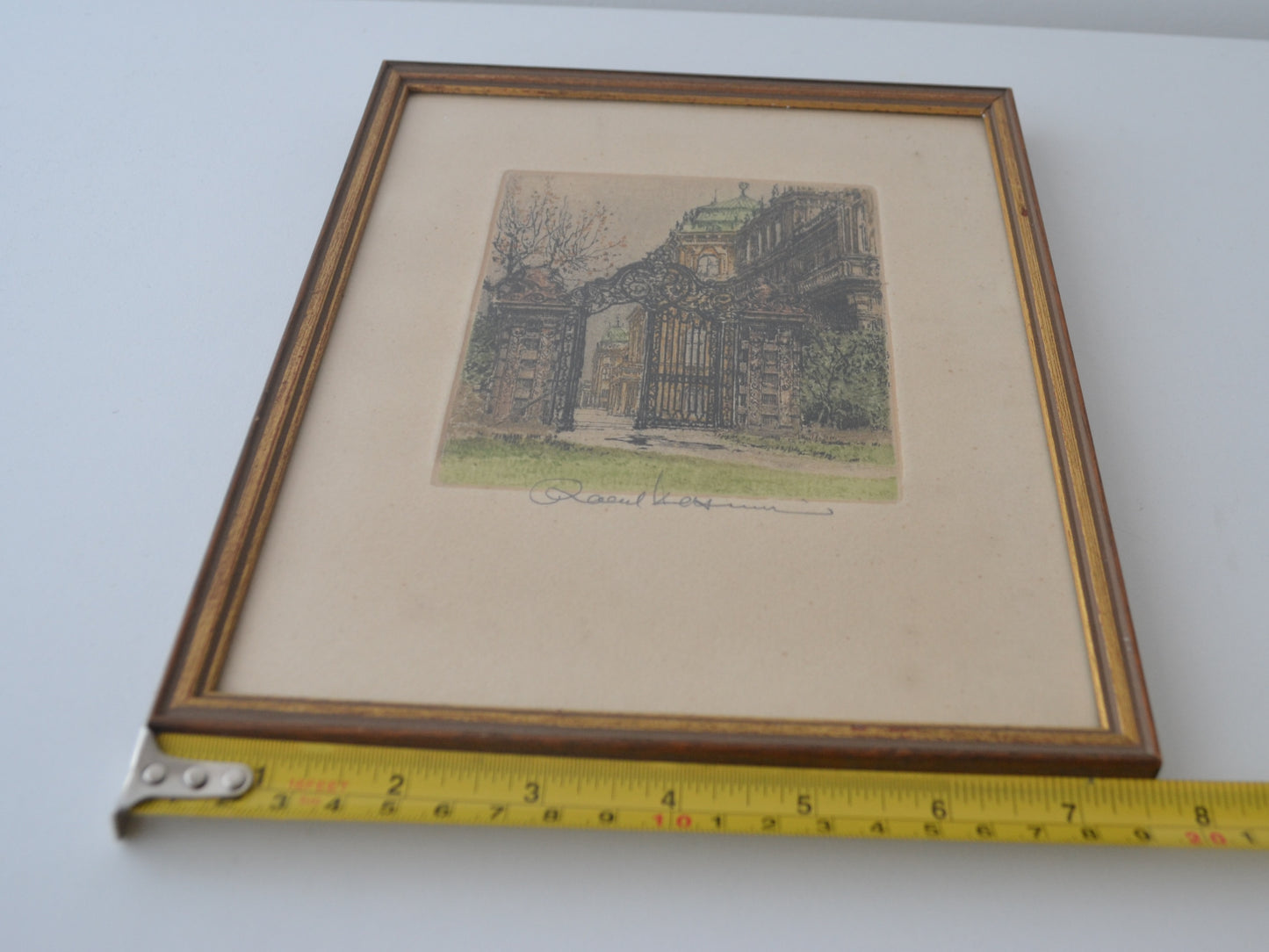 Robert Kasimir Colour Etching — Belvedere Gate, Vienna, Hand Signed, Austria circa 1920s–30s