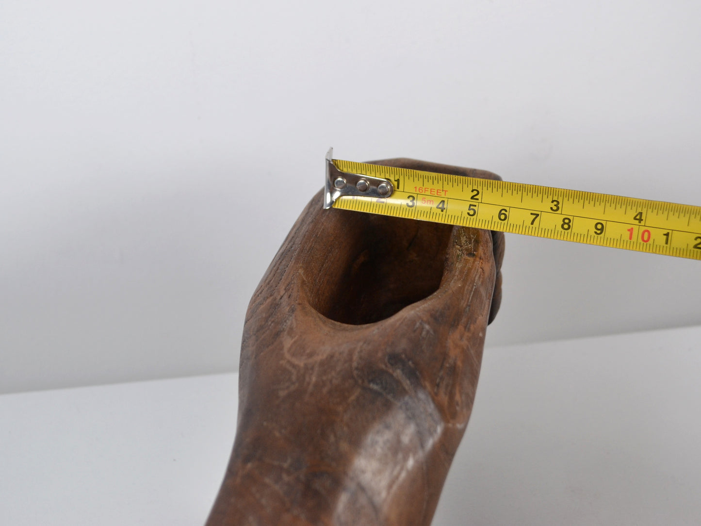 Hand-Carved Hardwood Hand Sculpture & Vide Poche — Brutalist Folk Art, circa 1960s–1970s