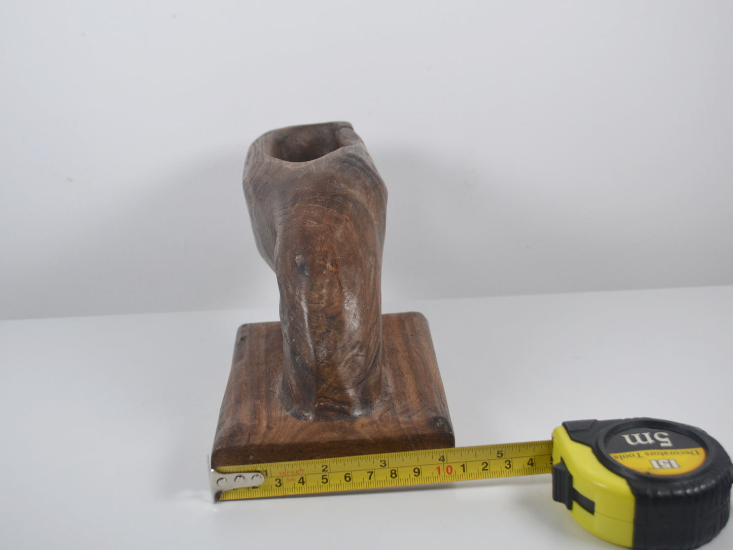 Hand-Carved Hardwood Hand Sculpture & Vide Poche — Brutalist Folk Art, circa 1960s–1970s