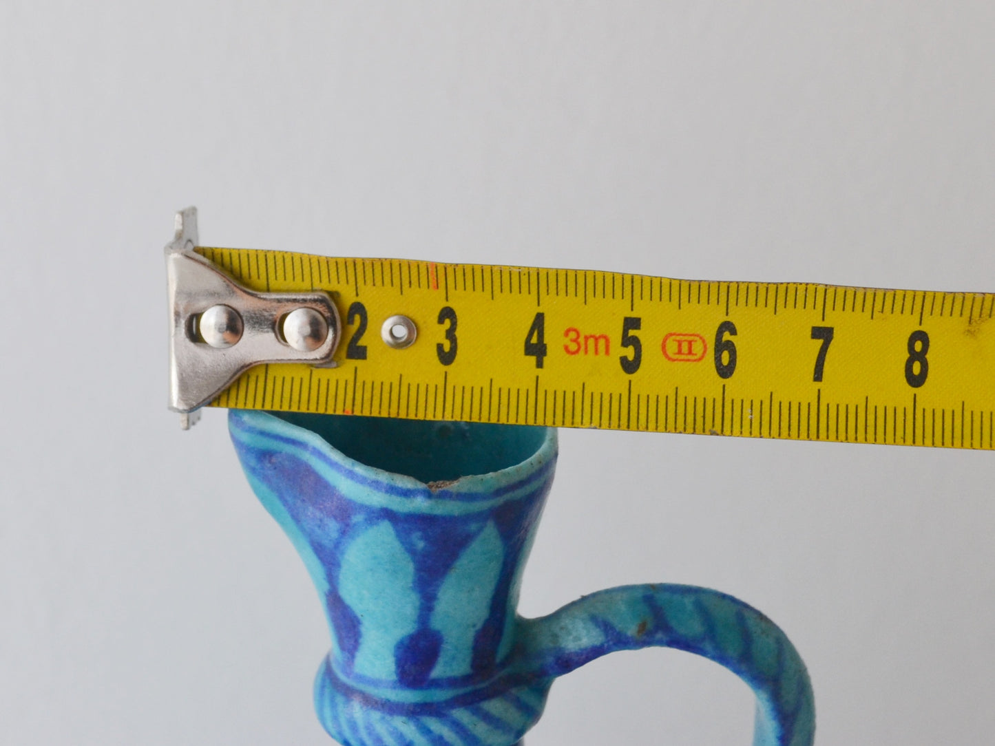 Antique Islamic Moon Flask, Turquoise Blue Pottery, Sindh 19th C
