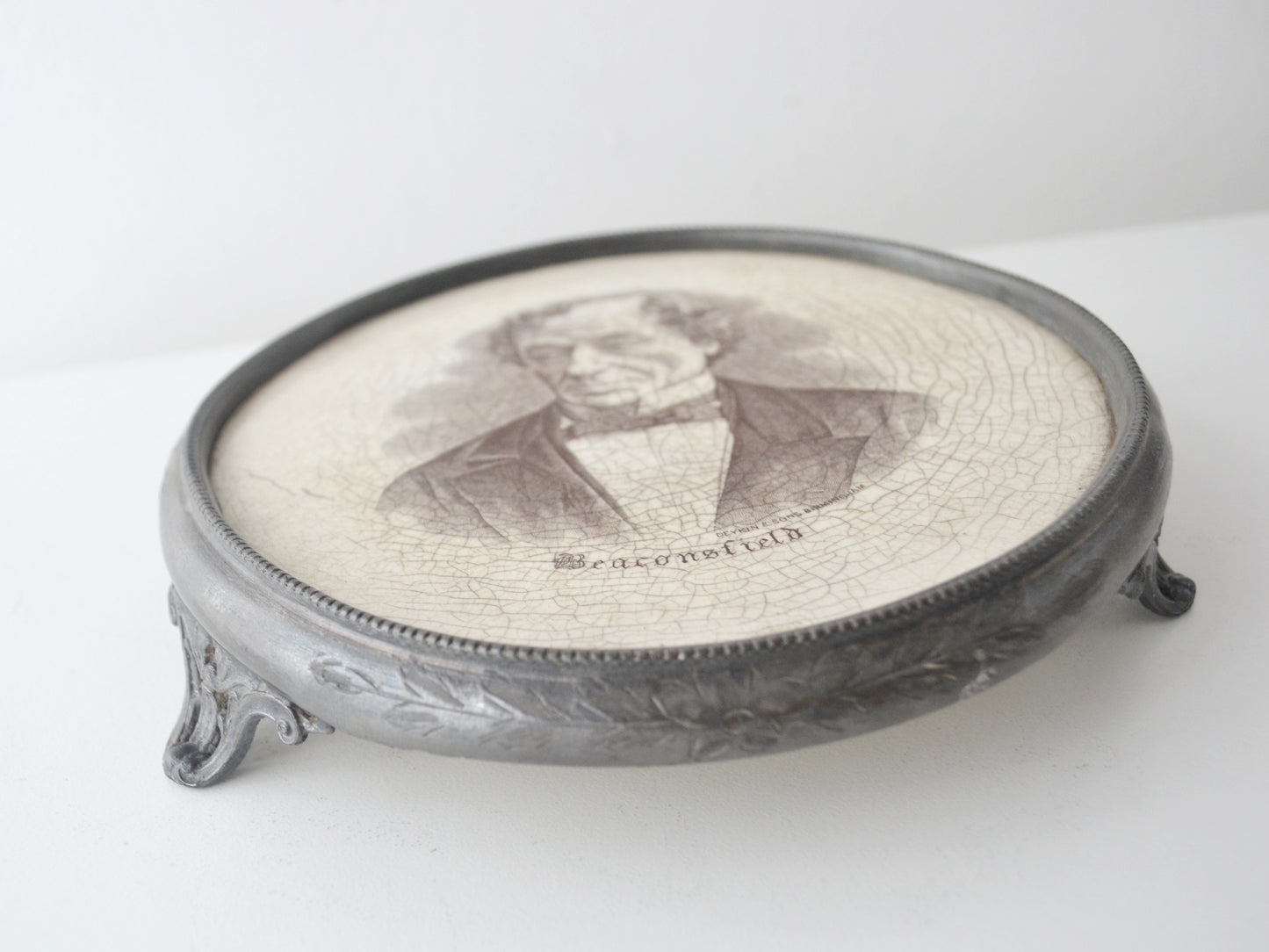 Disraeli Commemorative Teapot Stand — Deykin &amp; Sons Birmingham, circa 1881–1885