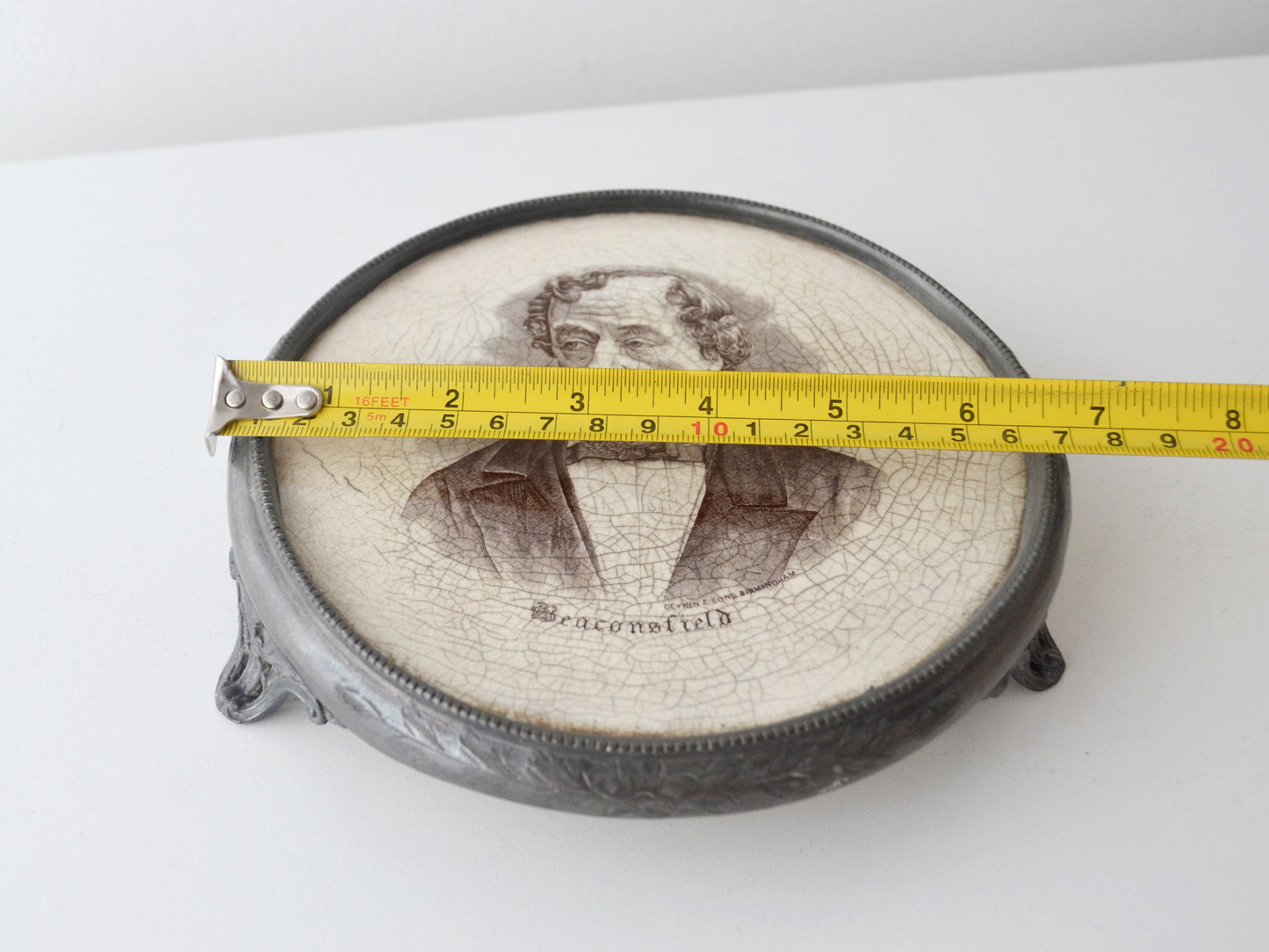 Disraeli Commemorative Teapot Stand — Deykin &amp; Sons Birmingham, circa 1881–1885