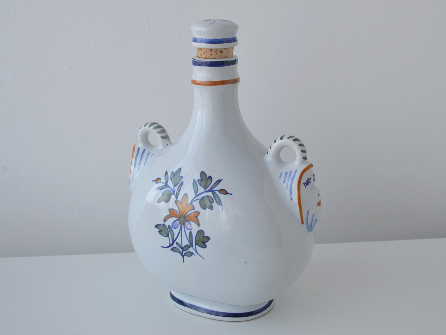 French Faience Apothecary Jar — P. de ALOE Albarello, Original Cork, circa 18th–19th C