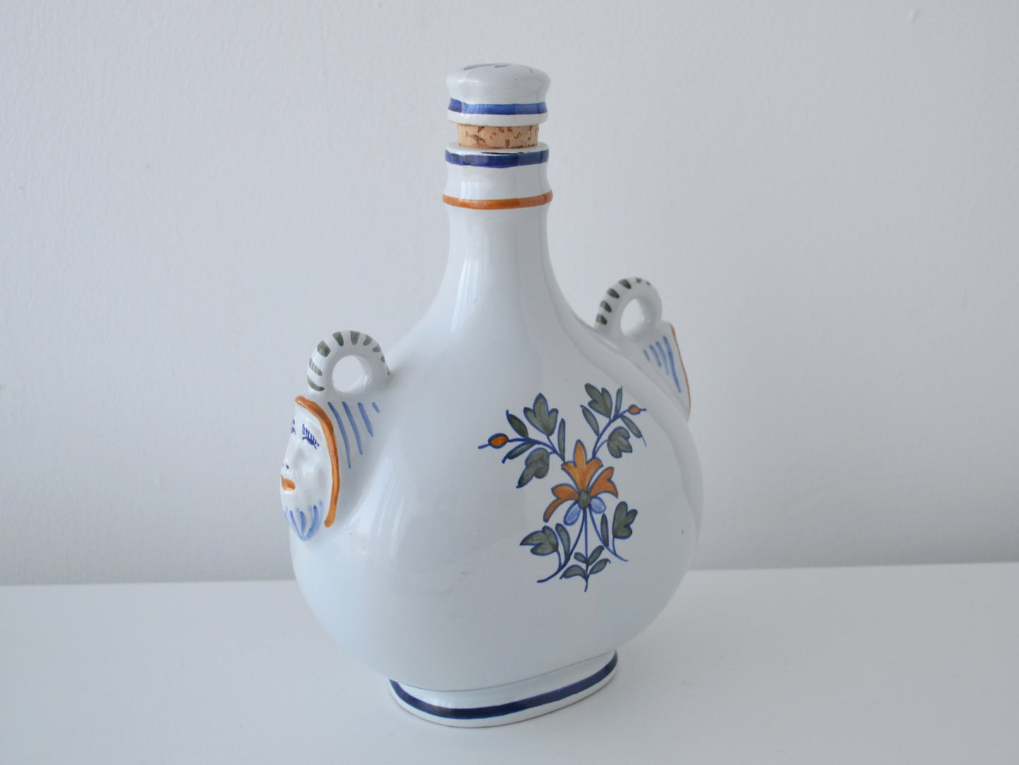 French Faience Apothecary Jar — P. de ALOE Albarello, Original Cork, circa 18th–19th C