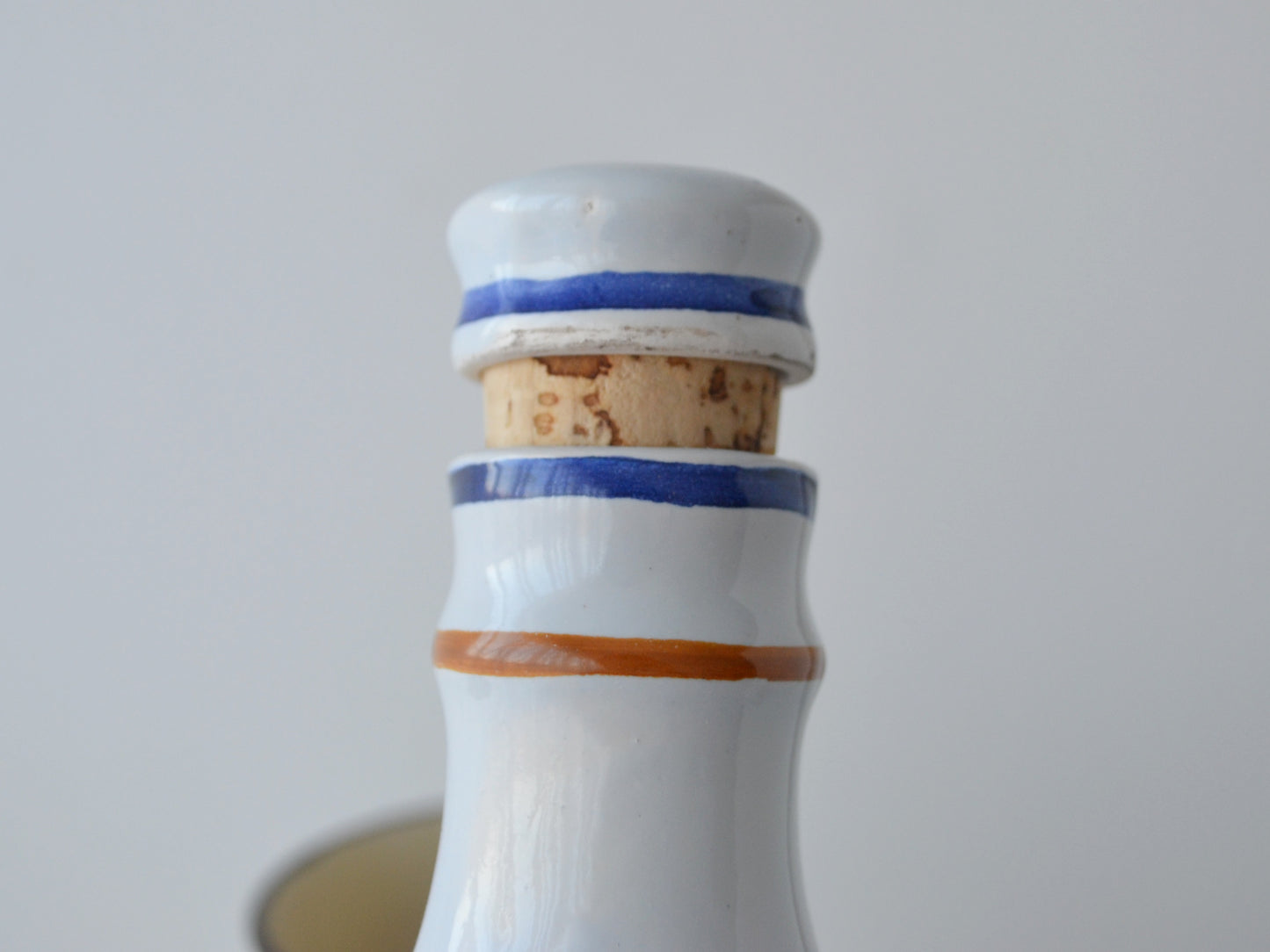 French Faience Apothecary Jar — P. de ALOE Albarello, Original Cork, circa 18th–19th C