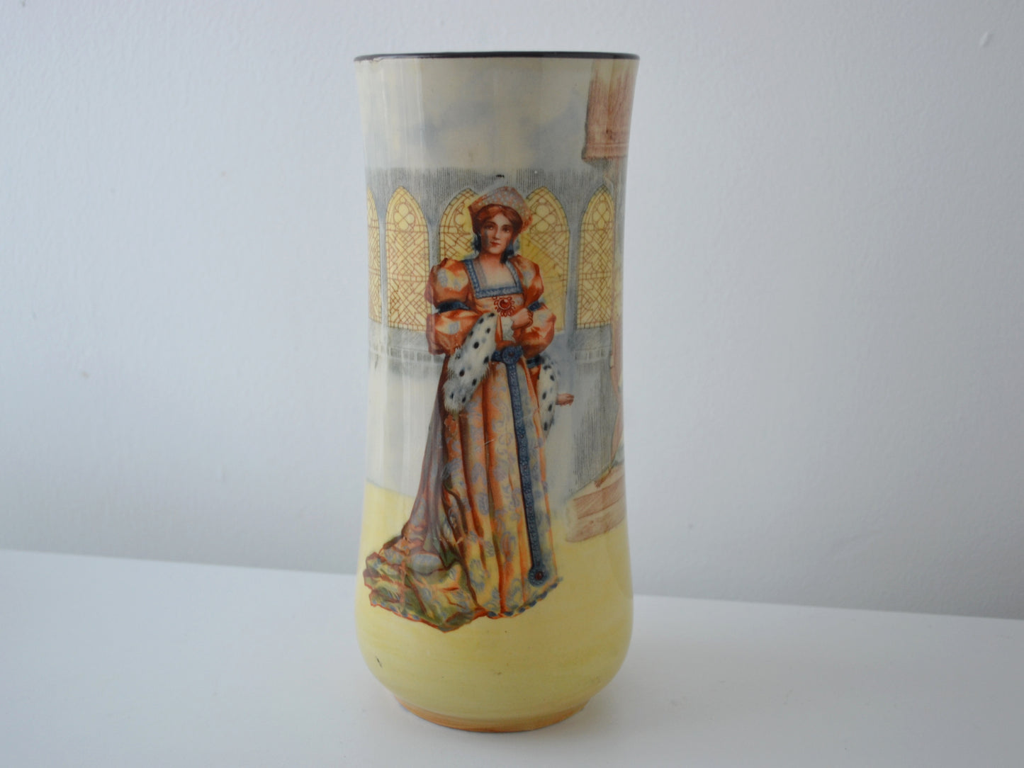 Katharine portrait detail, Royal Doulton Shakespeare Series Ware transfer print, England circa 1914.