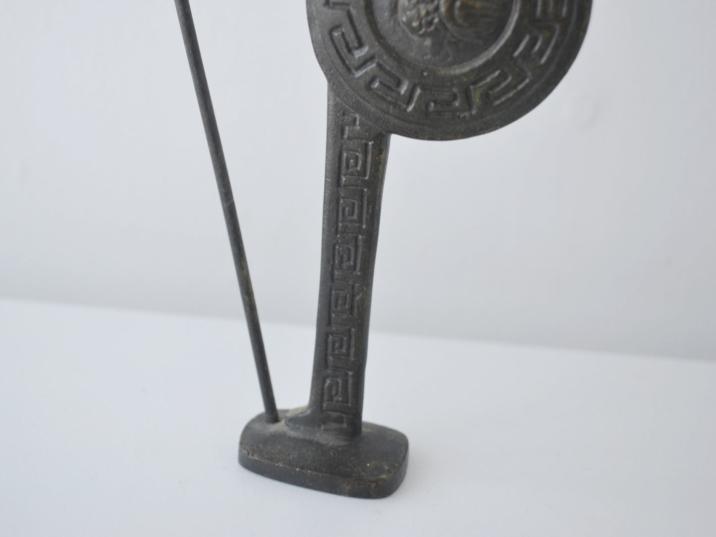 Cast Bronze Athena Figurine — Owl Shield & Spear, Greek circa 1960s
