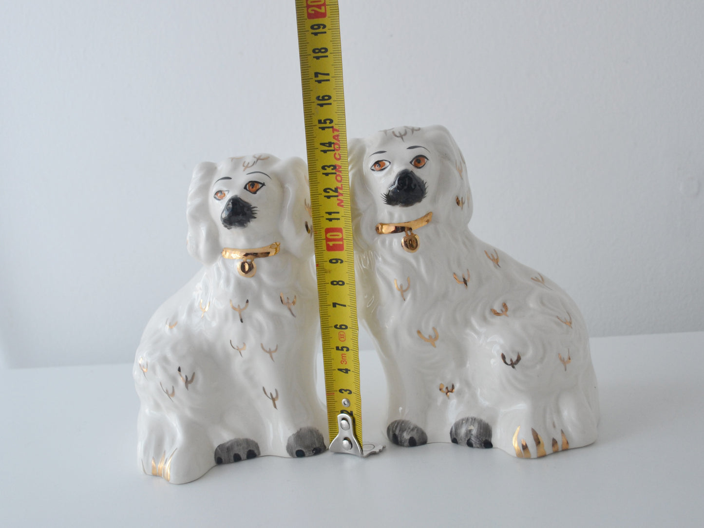 Pair of Beswick Staffordshire Spaniel Dogs, Gilt Collars