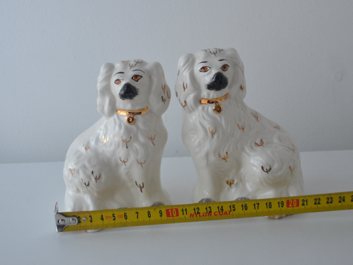 Pair of Beswick Staffordshire Spaniel Dogs, Gilt Collars