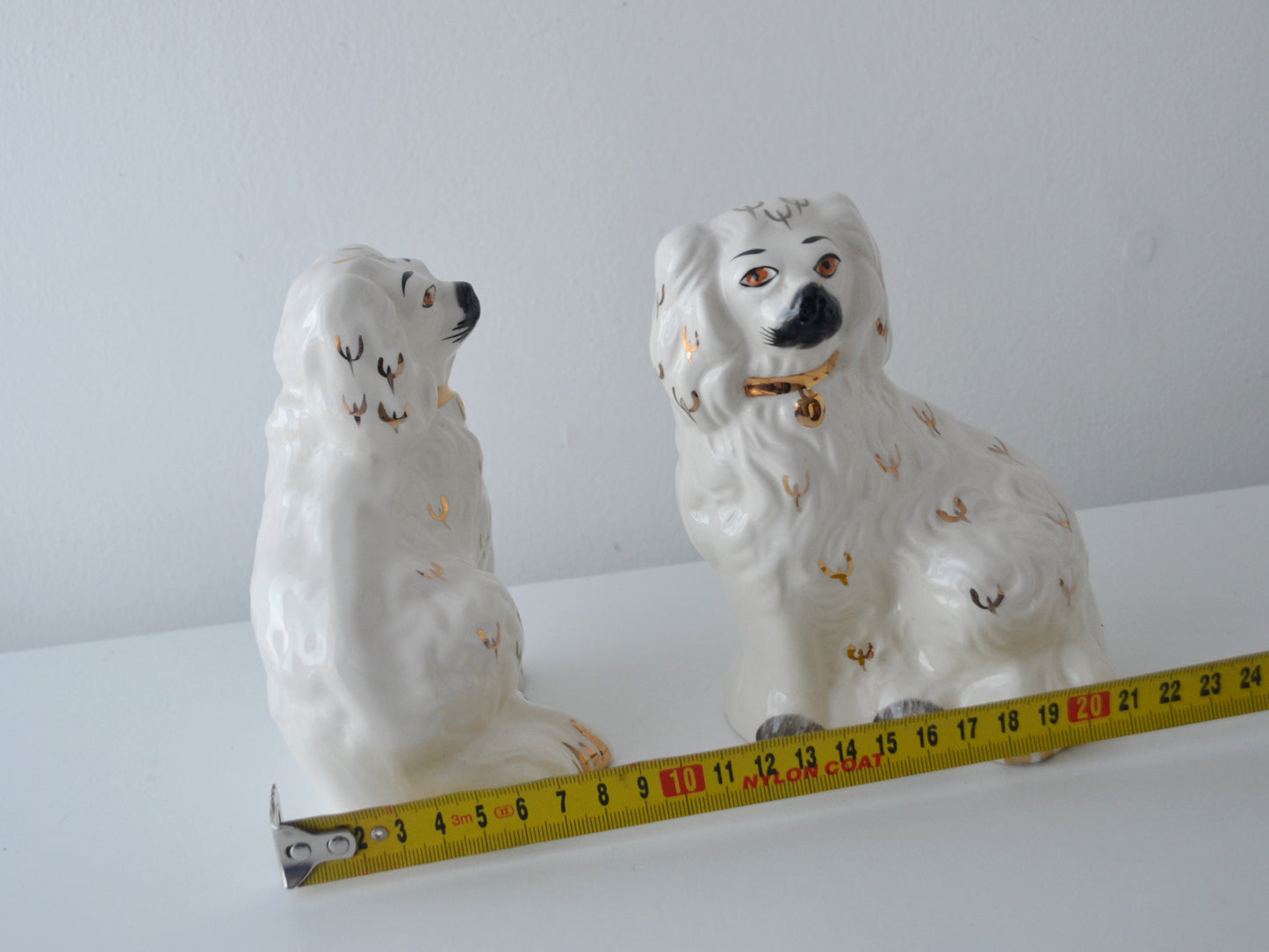 Pair of Beswick Staffordshire Spaniel Dogs, Gilt Collars