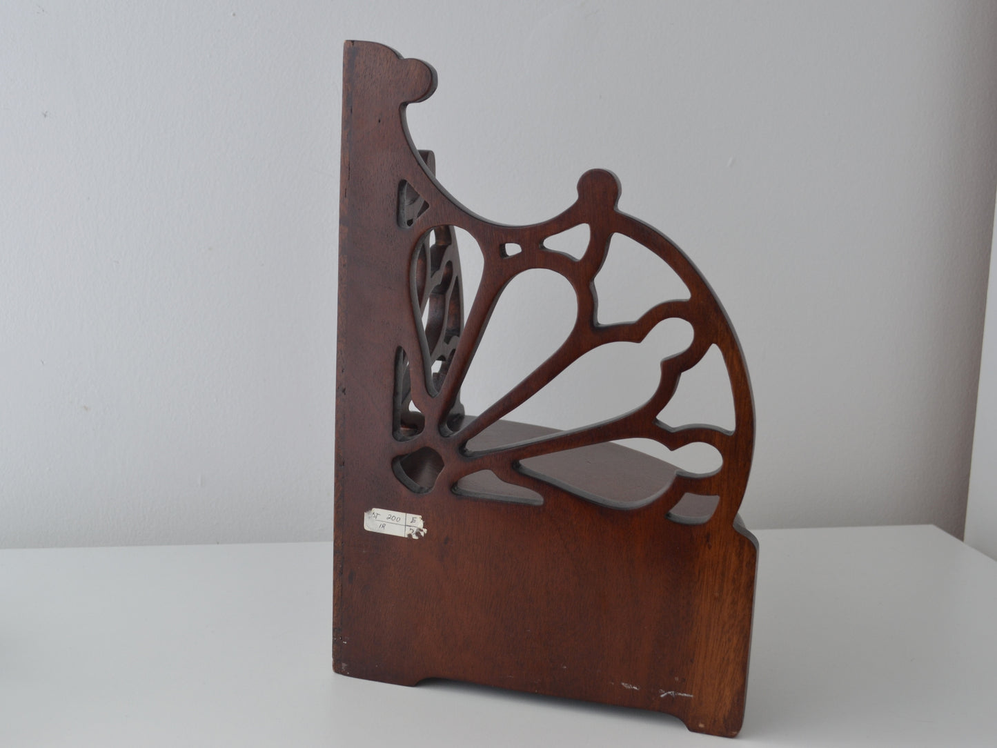 Mahogany Corner Wall Shelf — Chippendale Fretwork & Drawer, circa 1800s