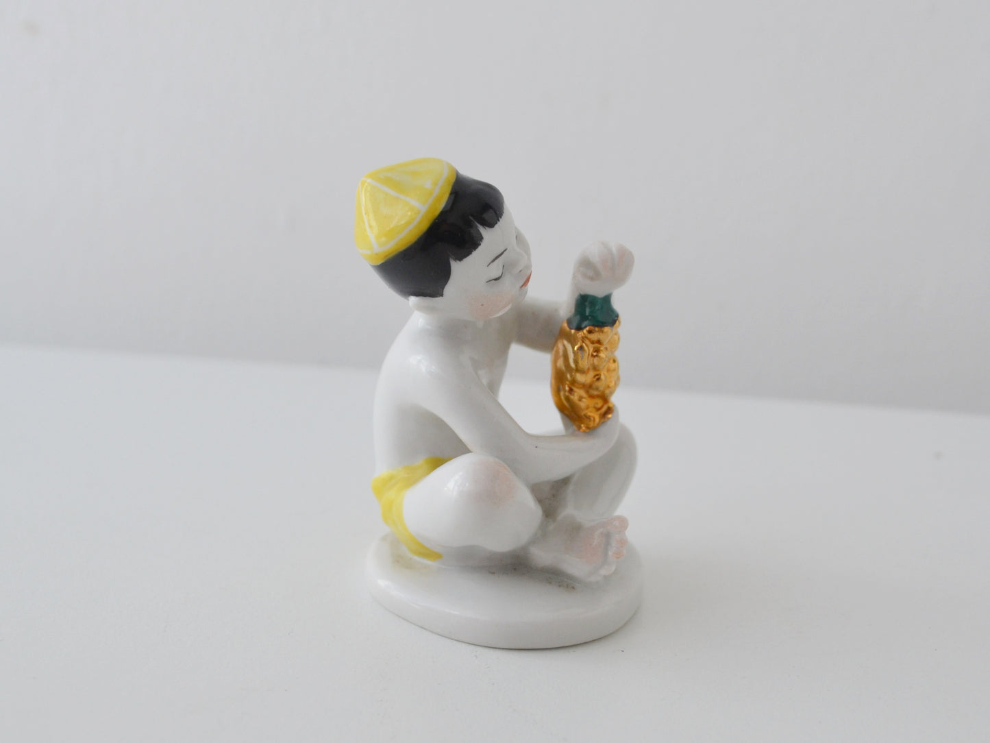 Uzbek Boy with Grapes — Soviet Porcelain Figurine, LFZ Leningrad Factory, USSR circa 1960s