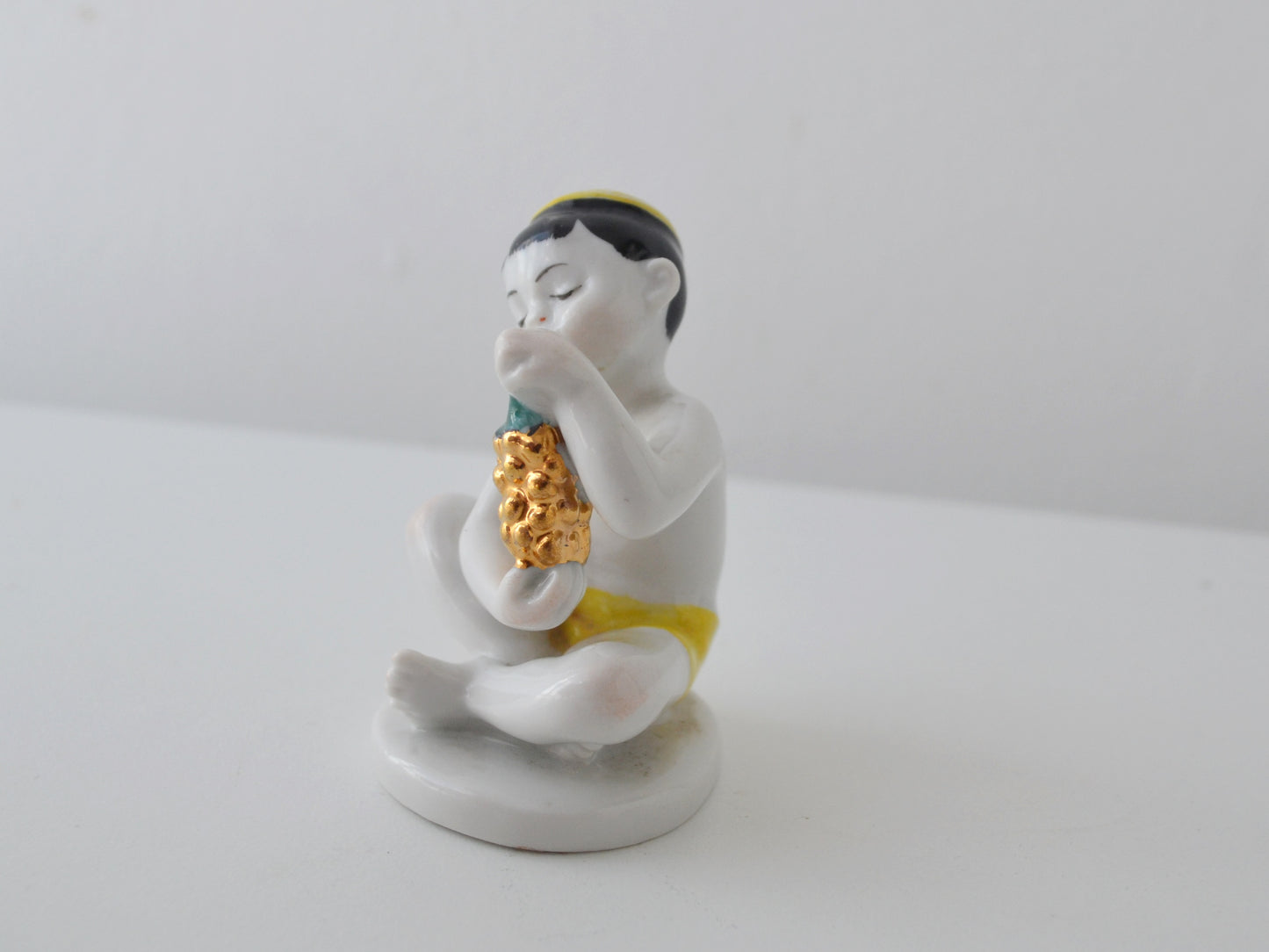 Uzbek Boy with Grapes — Soviet Porcelain Figurine, LFZ Leningrad Factory, USSR circa 1960s