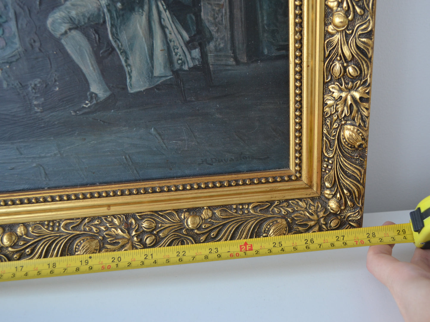 Vintage Gilt-Framed Print After Margaret Dovaston — Georgian Council Scene