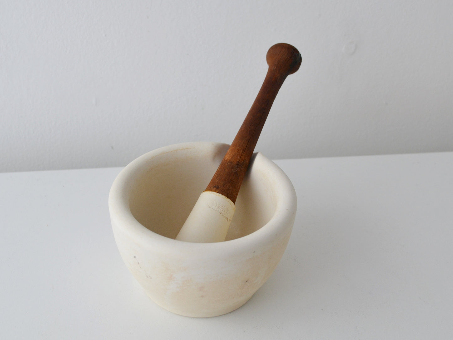 Wedgwood Composition Mortar & Pestle — Stamped Size 1, England circa 1900