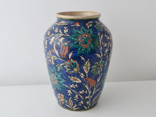 Armenian Palestinian Pottery Vase — Iznik Floral, Jerusalem circa 1930s