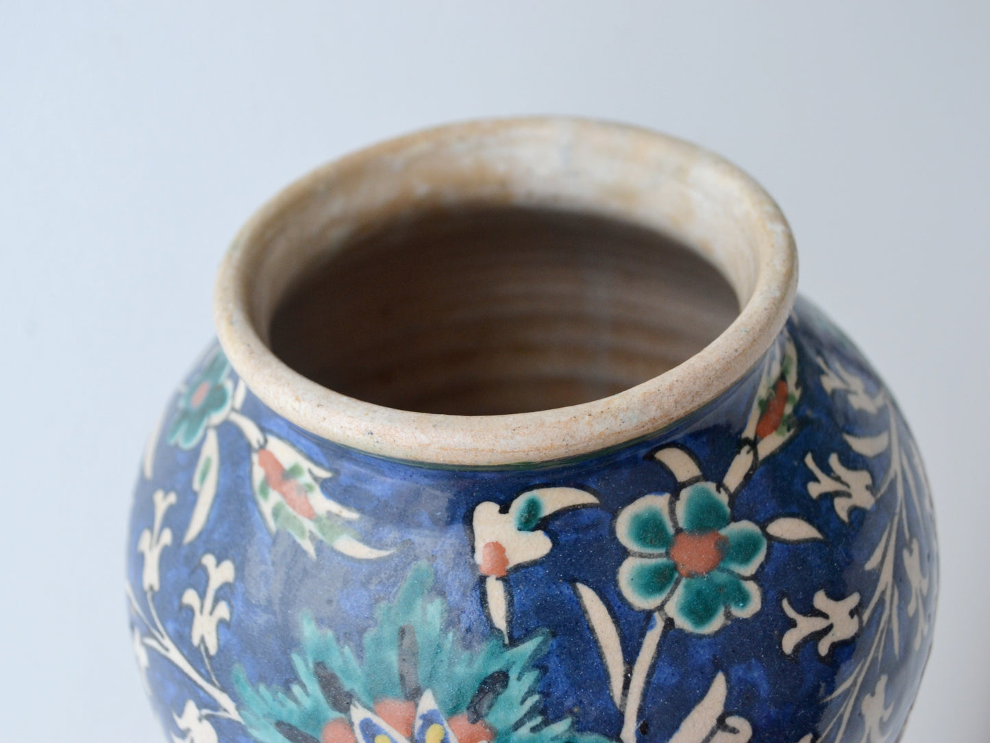 Armenian Palestinian Pottery Vase — Iznik Floral, Jerusalem circa 1930s