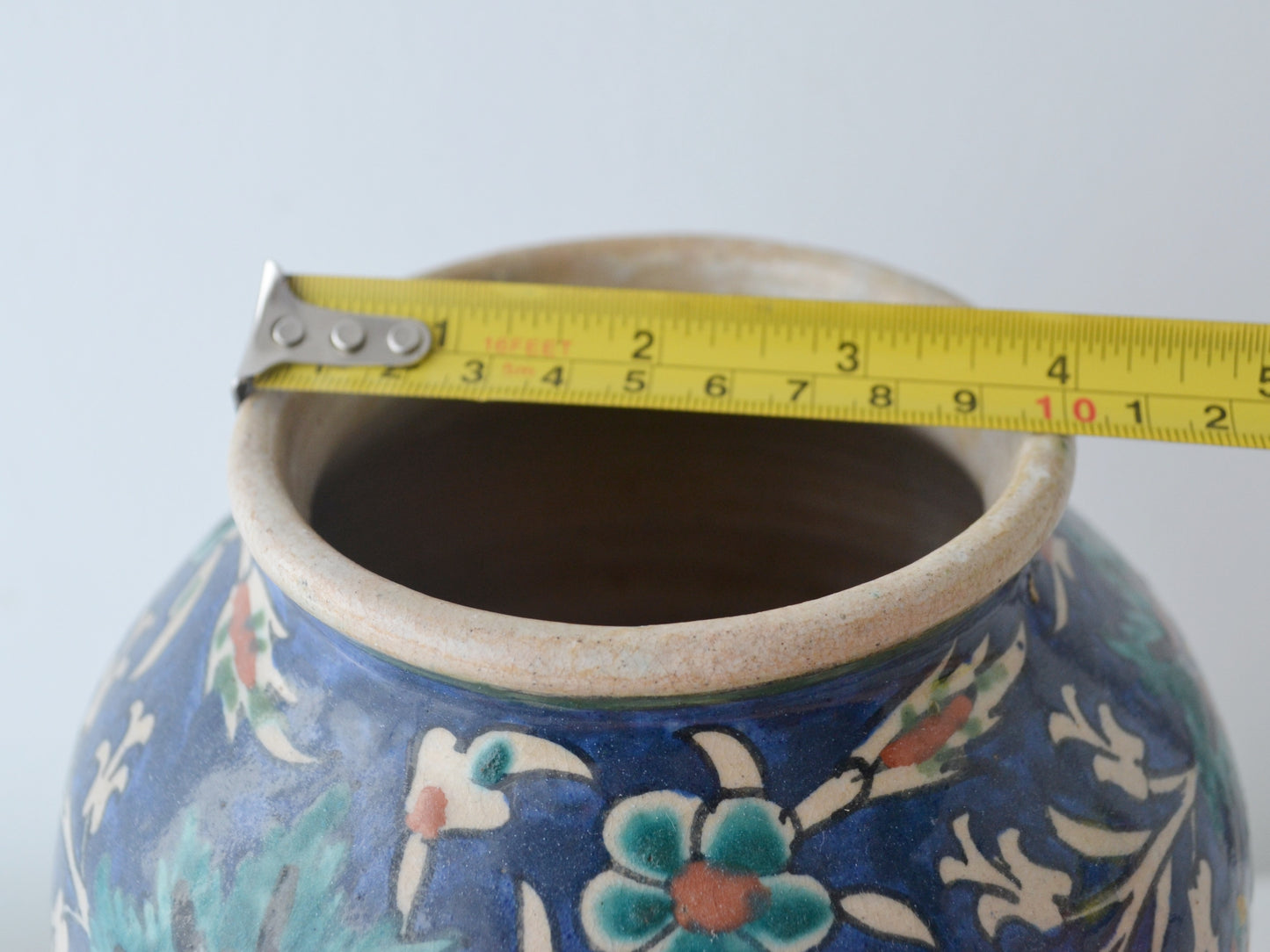 Armenian Palestinian Pottery Vase — Iznik Floral, Jerusalem circa 1930s