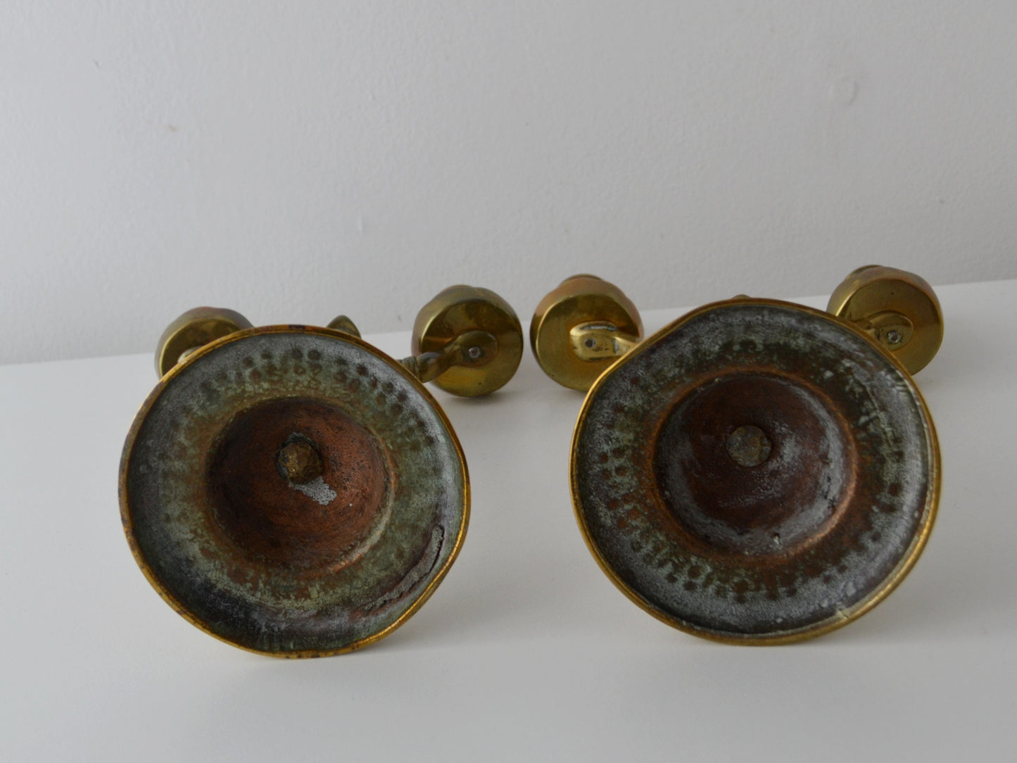 Brass Empire Figural Candelabra Pair — Armoured Soldiers, circa 1900