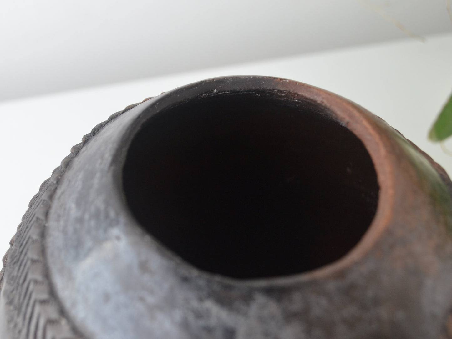 Zulu Ukhamba Vessel — Hand-Coiled & Incised, Signed Mfeka, South Africa