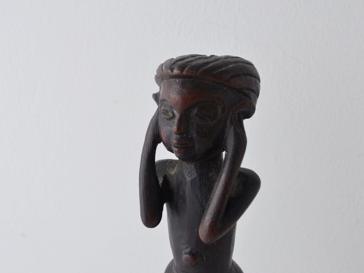 African Carved Hardwood Figural Sculpture — Standing Youth, circa 1960s